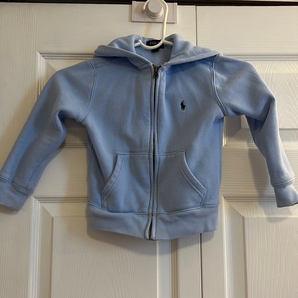 Polo Ralph Lauren Baby blue Hoodie LIGHT USED - Picture 1 of 11